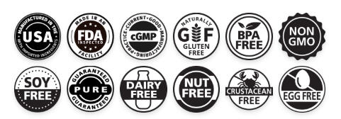 ALLERGEN-FREE FREE FROM GLUTEN, DAIRY, NUTS, SOY, EGG AND CRUSTACEANS